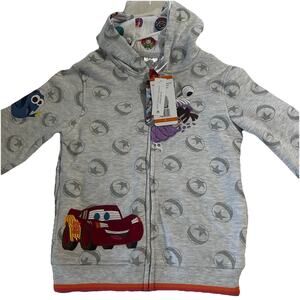 Disney Pixar Kids Zip Up Hoodie Size 7 NWT Unisex Gray